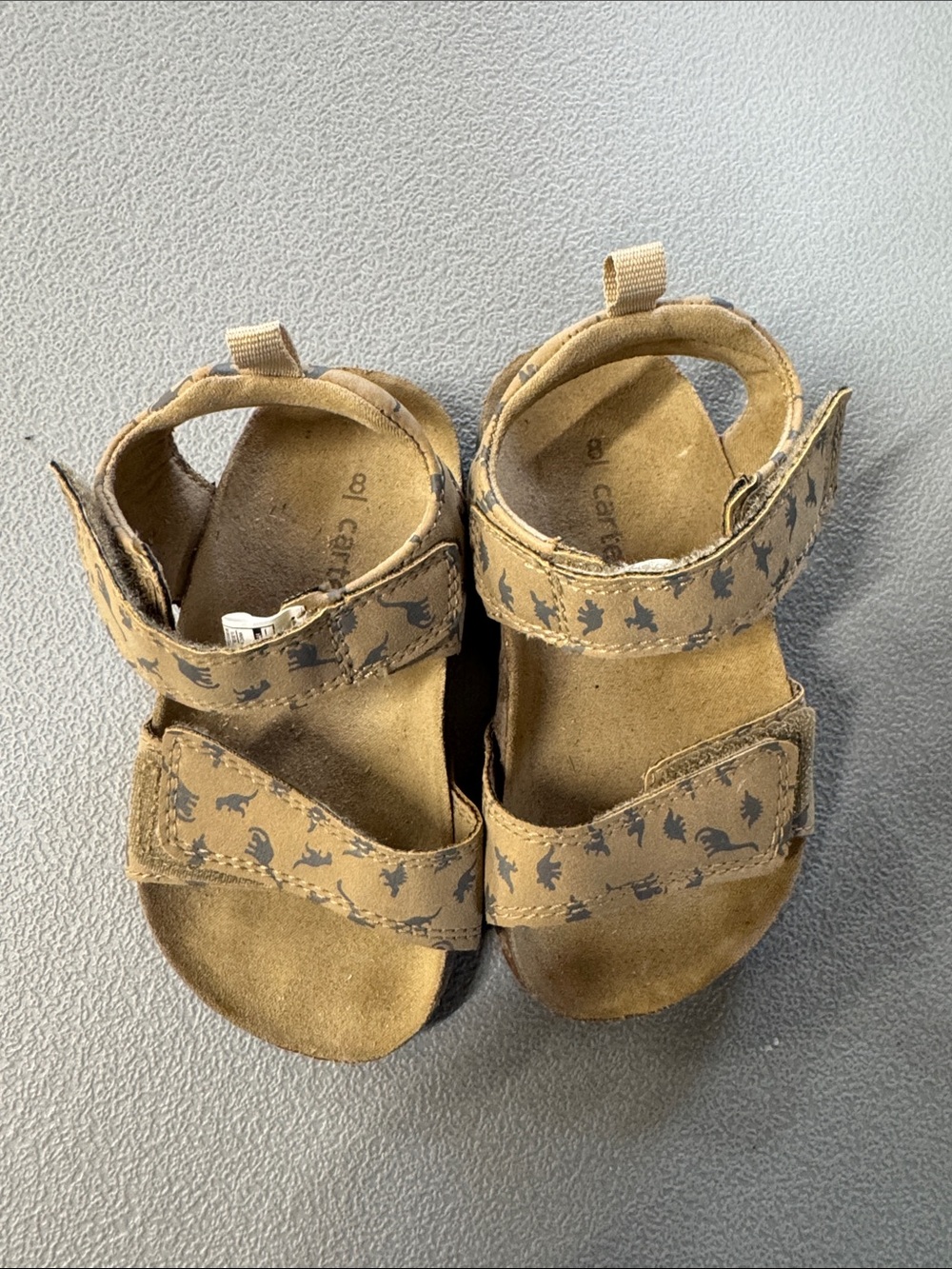 Carter's Brown Dino Print Adjustable Toddler Sandals